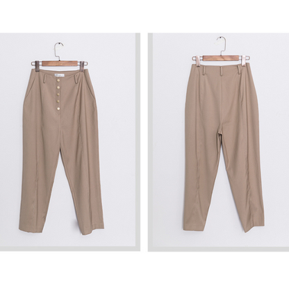 マルチプルフロントボタンハイウエストパンツ　AU-189