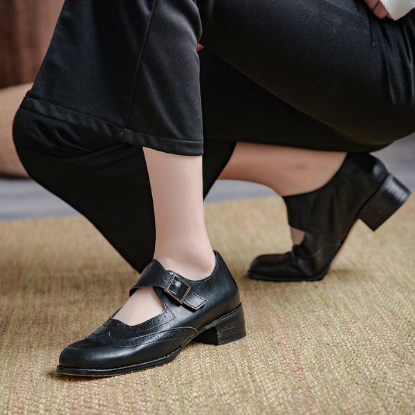 【２color】アッパーベルトレトロレザーシューズ　AU-161