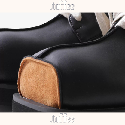 バイカラースクエア厚底ダービーシューズ《Z01352》