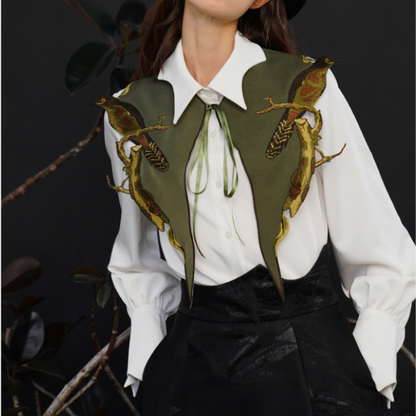 バードエンブロイダリーショール w-061