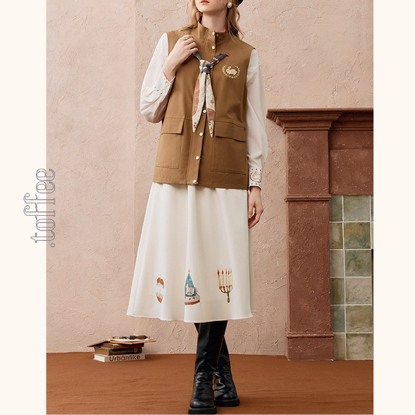 ヴィンテージ調プリントフレアスカート《Z01102》