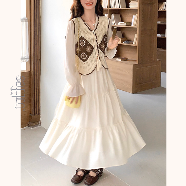 午後の陽だまりとレースの装いセットアップ《Z01150》