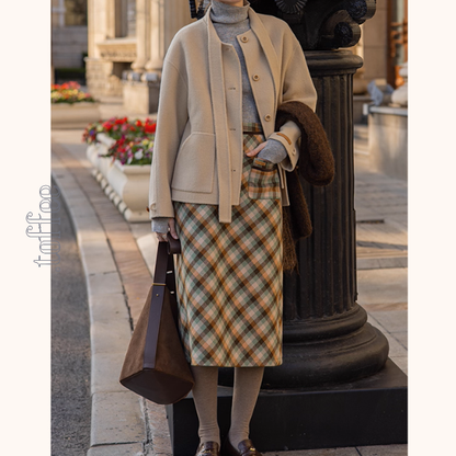 【2color】やさしい風にほどけるタイ付きショートコート《Z01174》