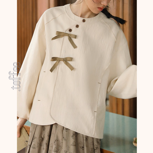 小さなリボンの詩的トップス《Z01139》