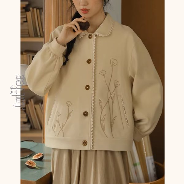 野に咲く花をまとって—刺繍レースカーディガン《Z01144》