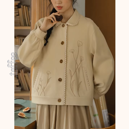 野に咲く花をまとって—刺繍レースカーディガン《Z01144》