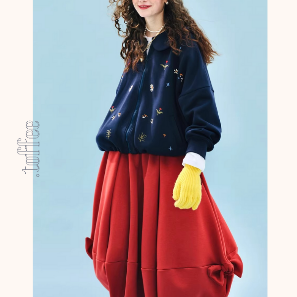 サイドリボンの立体バルーンスカート《Z01353》