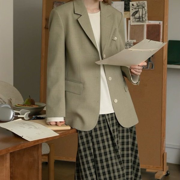 【2color】シングルブレストテーラードジャケット《Z00851》