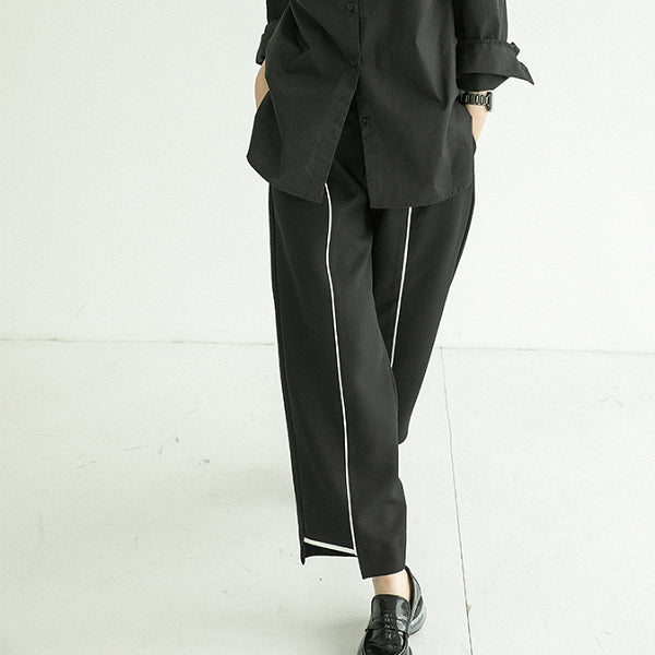 ホワイトステッチワイドパンツ pa0012