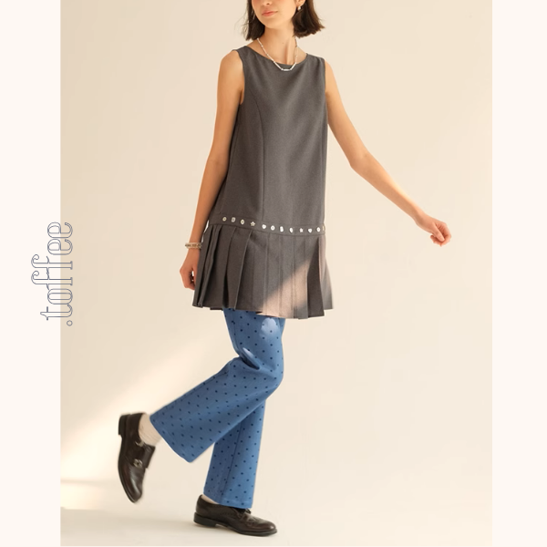 ノースリーブショートプリーツワンピース《Z00875》