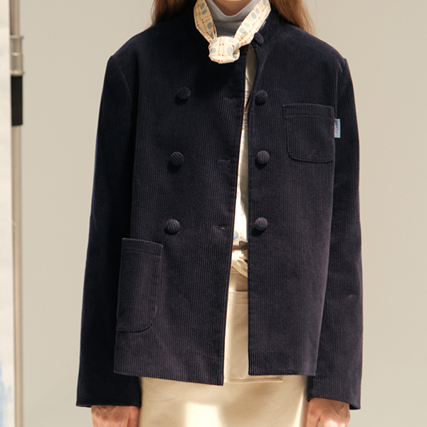 【2color】コーデュロイスタンドカラーシングルブレストジャケット　《Z00744》