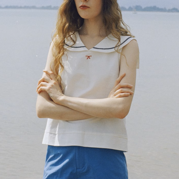 マリンライクノースリーブトップ《Z00984》