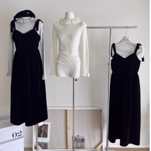 【4color】フリルネックトップ Z00040