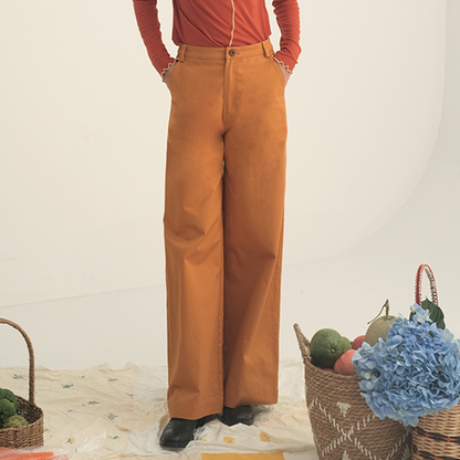 【2color】ツイルコットンストレートパンツ　《Z00743》