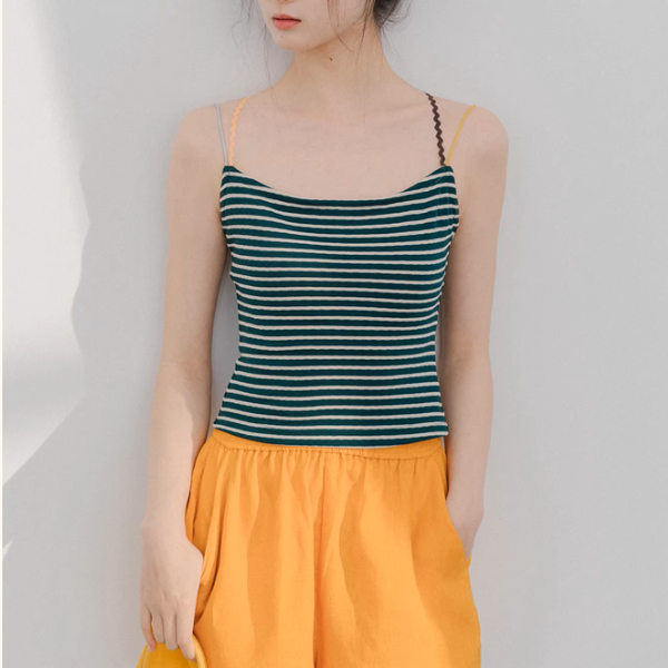 【2color】バッククロスストライプキャミソール《Z01070》