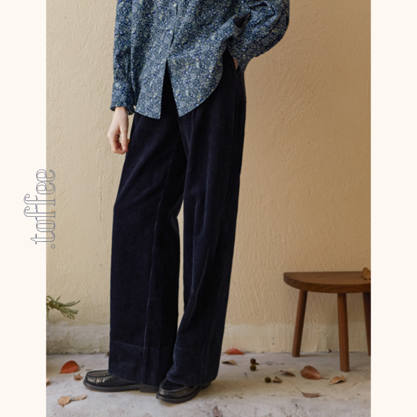 【2color】ハイウエストコーデュロイパンツ　Z00523