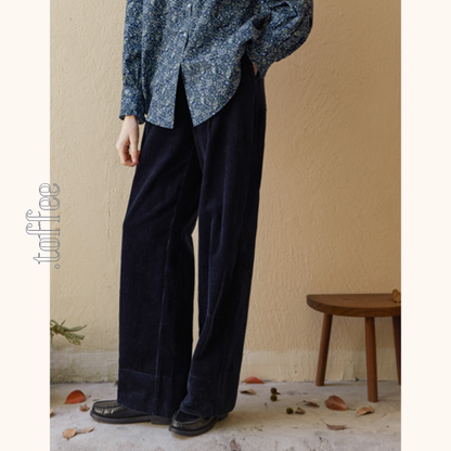 【2color】ハイウエストコーデュロイパンツ　Z00523