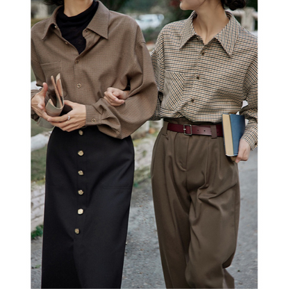 【２color】フレンチレトログレンチェックシャツ　AU-184