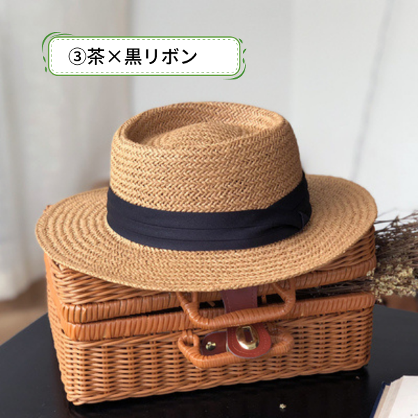 【１２color】クラシカルフレンチストローハット　　su0016