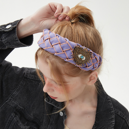 【3pattern】ビーズの装飾入り編み込みカチューシャ Z00038