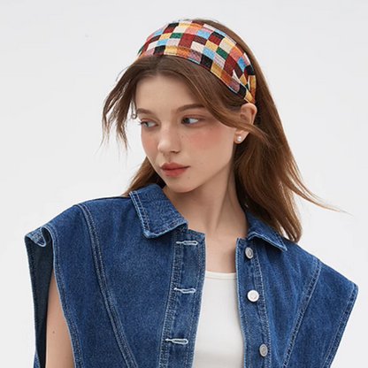 カラフルブロックチェックヘアバンド《Z01030》