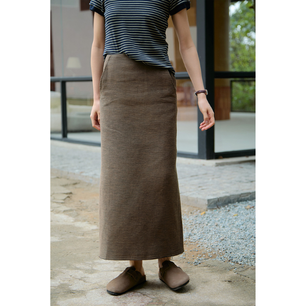 バックスリットコットンロングスカート Z00099