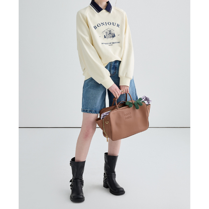 “BONJOUR”プリントスェットシャツ Z00087