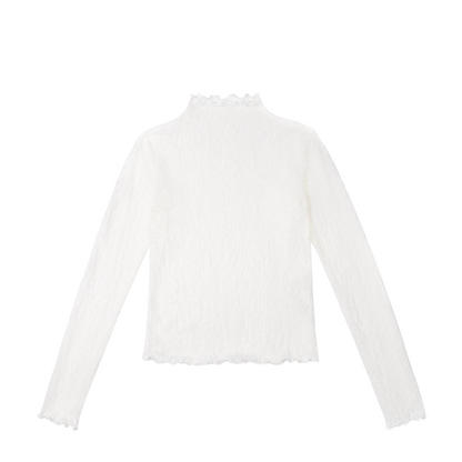 メッシュレースハーフハイネックトップ《Z00819》