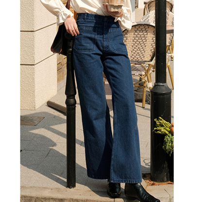 パッチポケットフレアデニム X-323