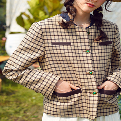 クラシックチェック柄ショートジャケット　Z00509