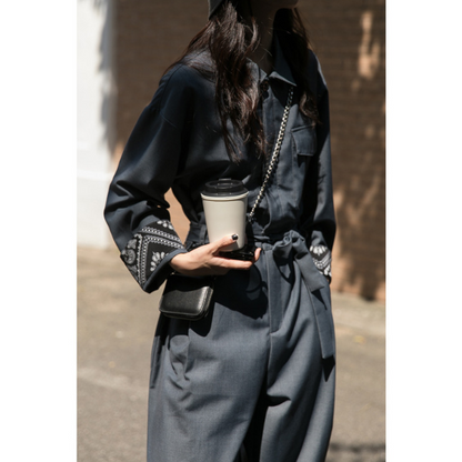 ウエストベルトワントーンジャンプスーツ　AU-222