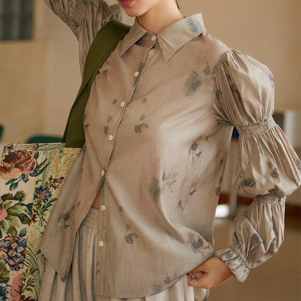 ティアードパフスリーブシャツ AU-414