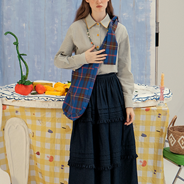 グリーンストライプスリムシャツ　Z00604