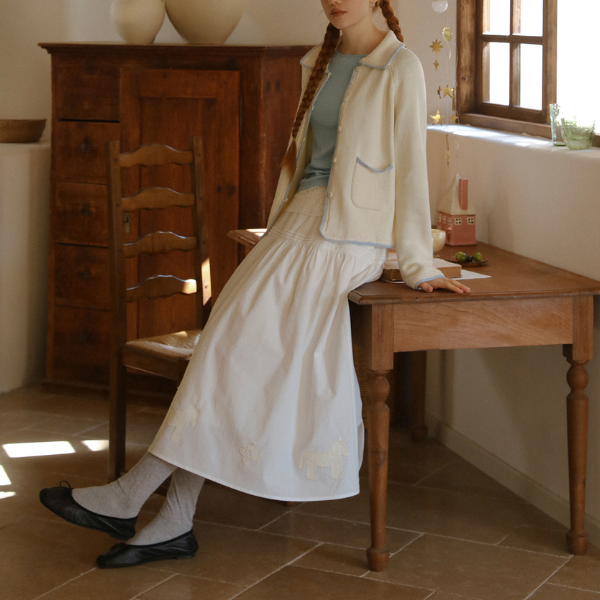 北欧風コントラストエッジカーディガン《Z00826》　