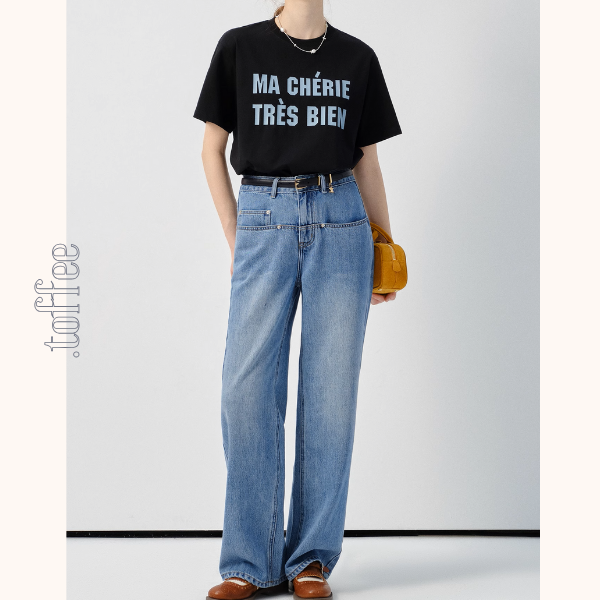 デザインポケット付きハイウエストジーンズ《Z00957》