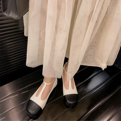 【4color】メリージェーンバイカラーレザーシューズ Z00236