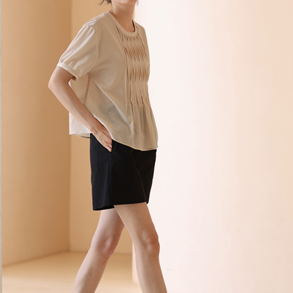 デザインプリーツブラウス X-113