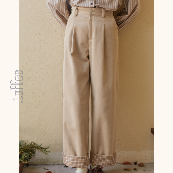 【2color】ハイウエストコーデュロイパンツ　Z00523