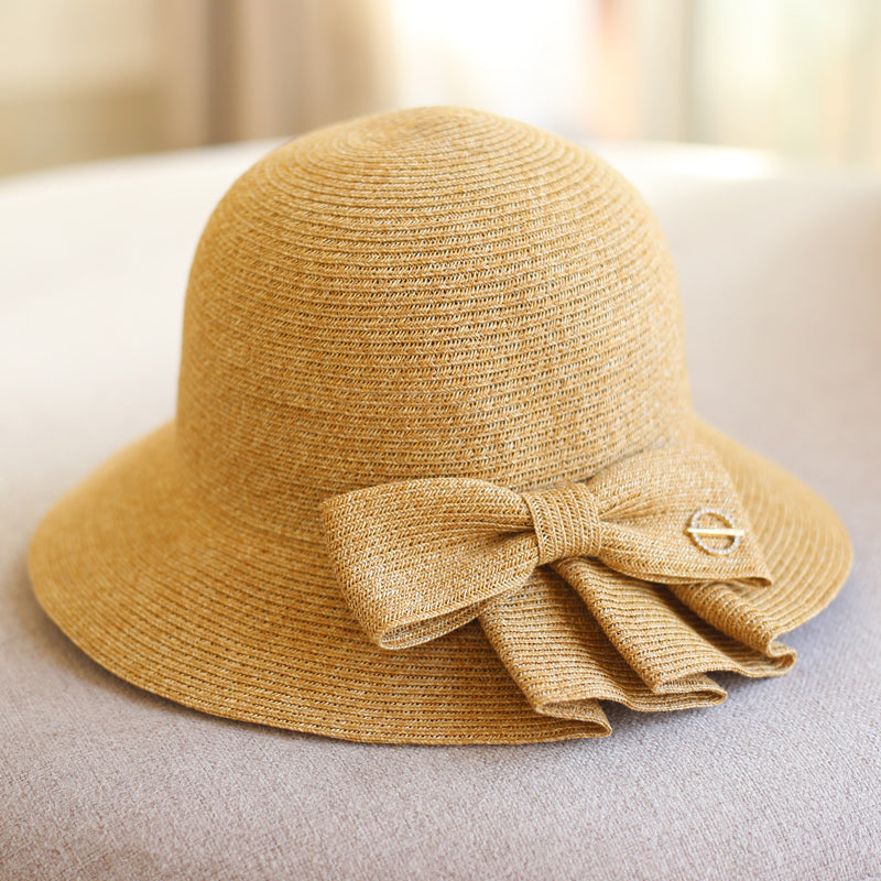 【３color】プリーツが入ったストローハット