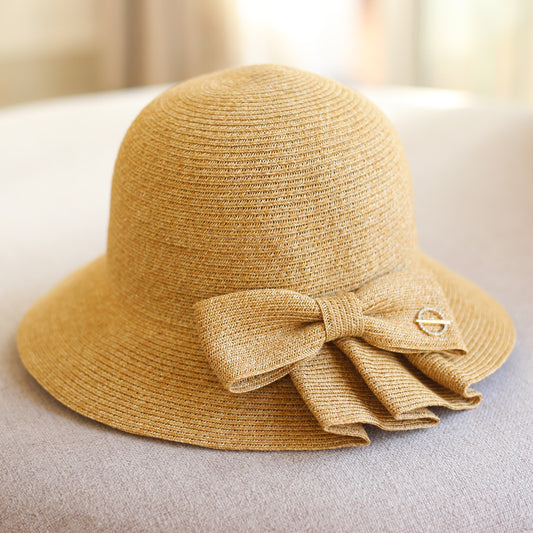 【３color】プリーツが入ったストローハット