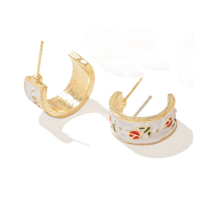 【２Type】フラワーデザインレトロピアス・イヤークリップ　AU-150