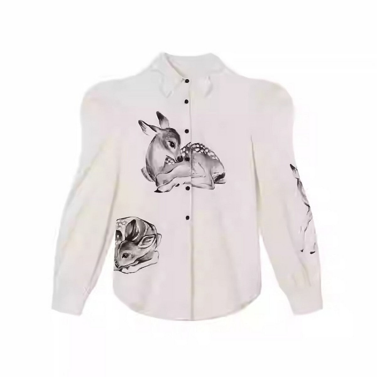 【2color】月明かりのバンビが踊る：オリエンタルな世界へ誘うブラウス C0185