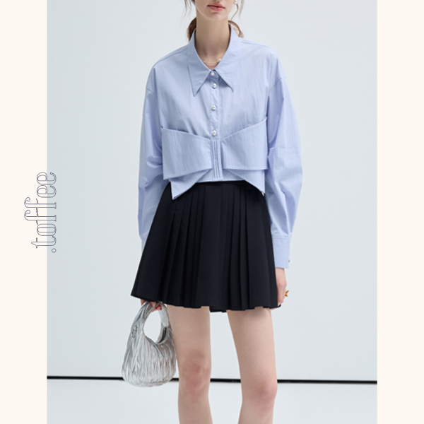 ビッグリボンブルーシャツ　Z00457