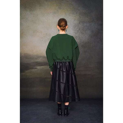 フェイクレザーエスカルゴスカート C0110