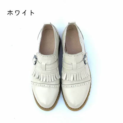 【５color】オックスフォードカジュアルフラットシューズ w-117