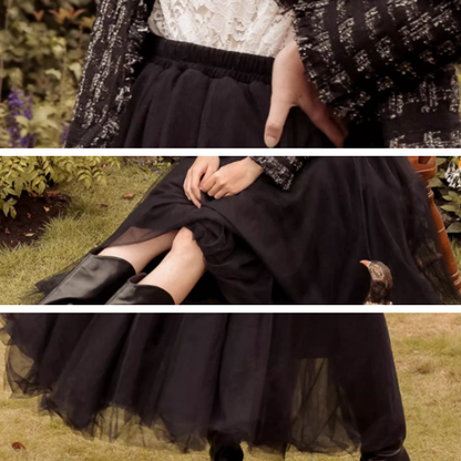 【2color】メッシュフェアリーロングスカート Z00189