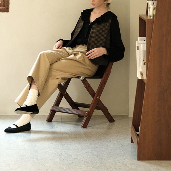 ブラウンチェック柄シングルブレストベスト　Z00507