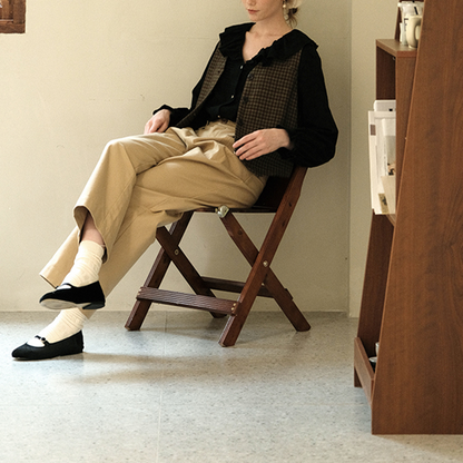 ブラウンチェック柄シングルブレストベスト　Z00507