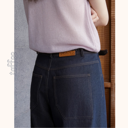 ウエーブラインワイドデニムパンツ《Z00903》