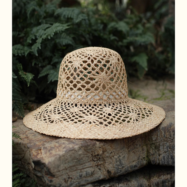 透かし編みストローハット　Z00400